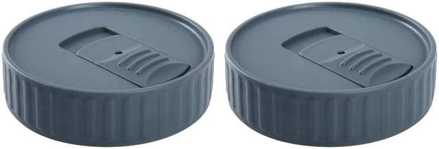 Main image of Mainstays BPA-Free Plastic Mason Jar Lids for Drinking, Dishwasher Safe Gray