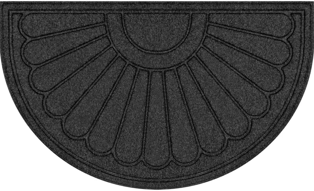 Main image of Mainstays Sunburst Utility Door Mat, Gray, Polyester, 18 in x 30 in