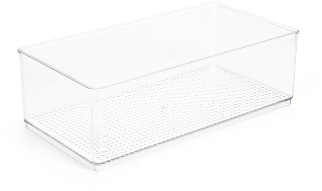 Main image of Mainstays Large Clear Plastic Organizer Bin for Bathroom