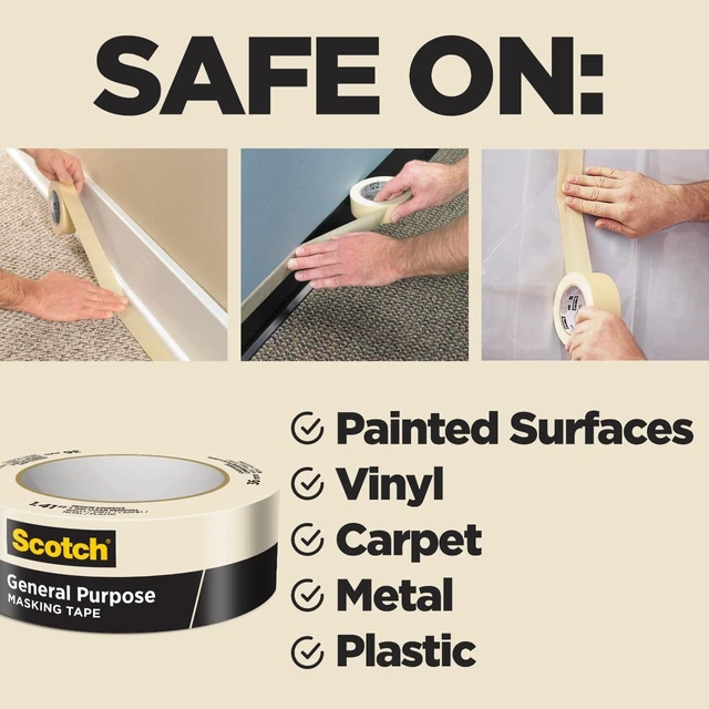Alt view image 5 of 7 - Scotch 2050 General Purpose Masking Tape, 1Inch Wide, 1 Roll
