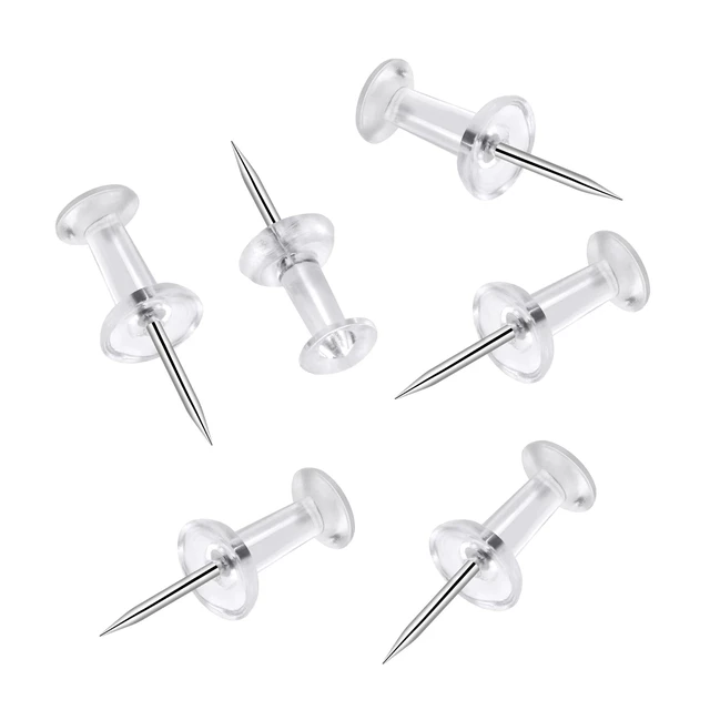 Alt view image 3 of 7 - 200Pcs Clear Plastic Head Push Pins Thumb Tacks with Steel Point for Bulletin Board, Corkboard, Map, Calendar, Photo, Home, Office