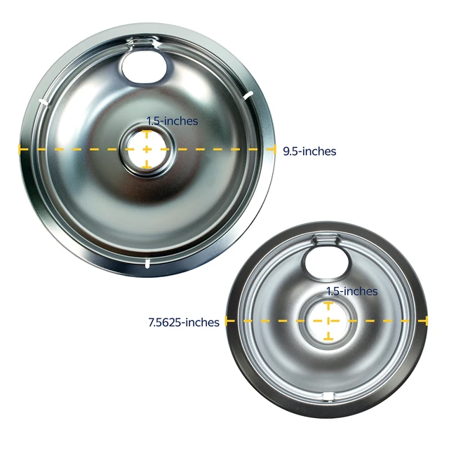 Alt view image 2 of 6 - Mainstays R101C4 Universal Chrome Plated Drip Bowls, 4-Piece Set 2 Large and 2 Small