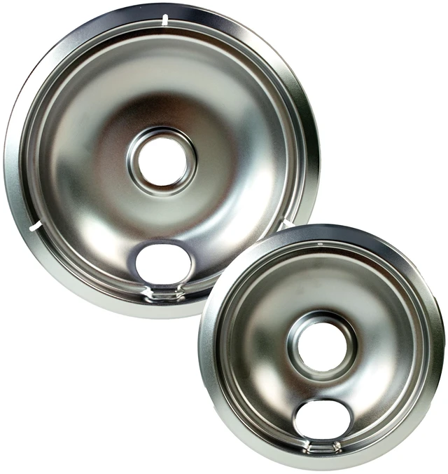 Main image of Mainstays R102C2 Universal Chrome Plated Drip Bowls Set of 2, 1 Small and 1 Large