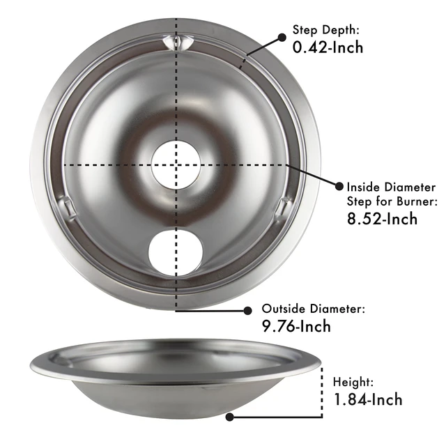 Alt view image 2 of 6 - Range Kleen 179802XCD5 Style C Heavy Duty Chrome Drip Bowls, 2 Piece