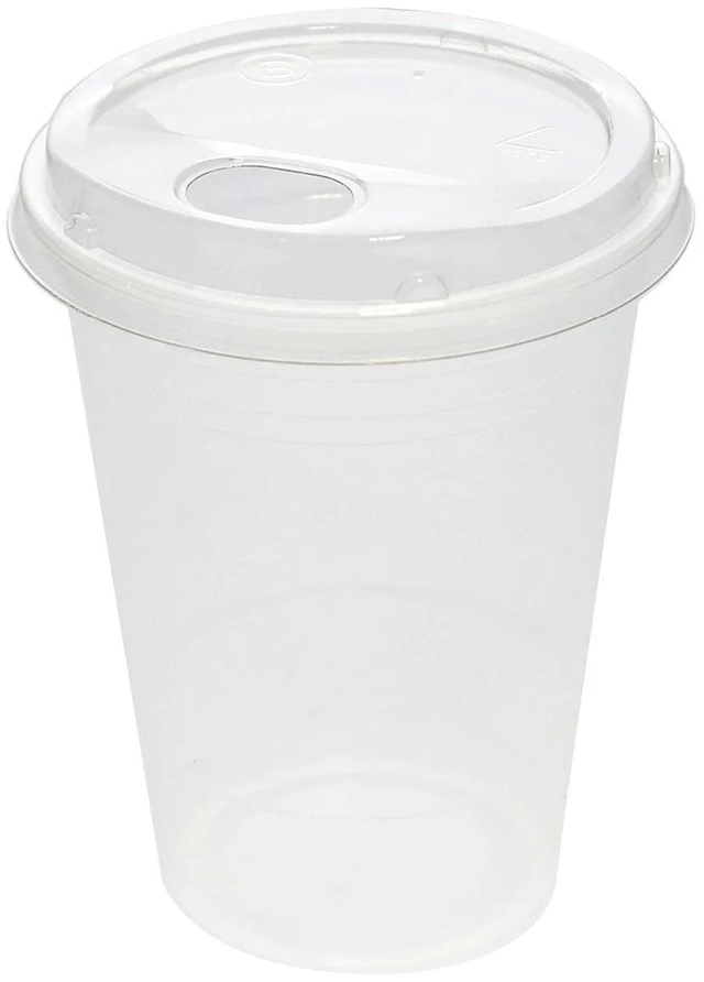 Alt view image 5 of 7 - Great Value Clear Disposable Plastic Cups and Lids Combo, 16oz, 25Count