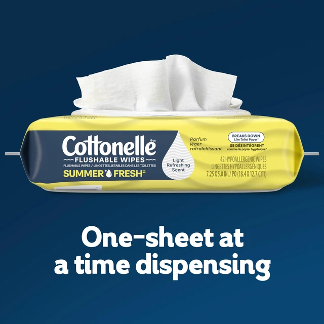 Alt view image 4 of 6 - Cottonelle Summer Fresh Scented Flushable Wipes, 2 Packs of 42 Wipes