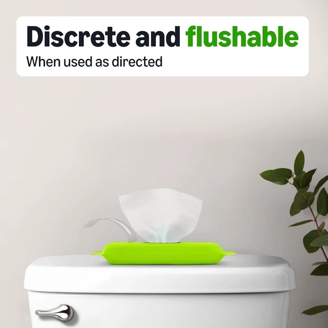 Alt view image 5 of 6 - Amazon Basics Flushable Wipes, Fresh Scent, with Aloe Vera and Vitamin E, Hypoallergenic, 42 Count (Pack of 2)