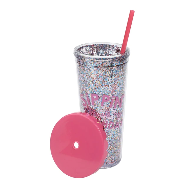 Alt view image 2 of 6 - Packed Party 'Sippin' like It's My Birthday' Pink Plastic Tumbler 22 oz