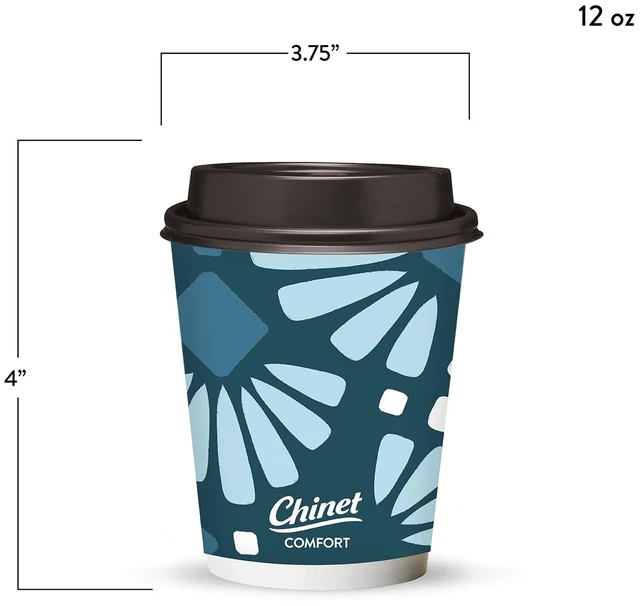 Alt view image 7 of 7 - Chinet Comfort Premium Disposable Paper Hot Cups with Lids, 12 oz, 26 Count