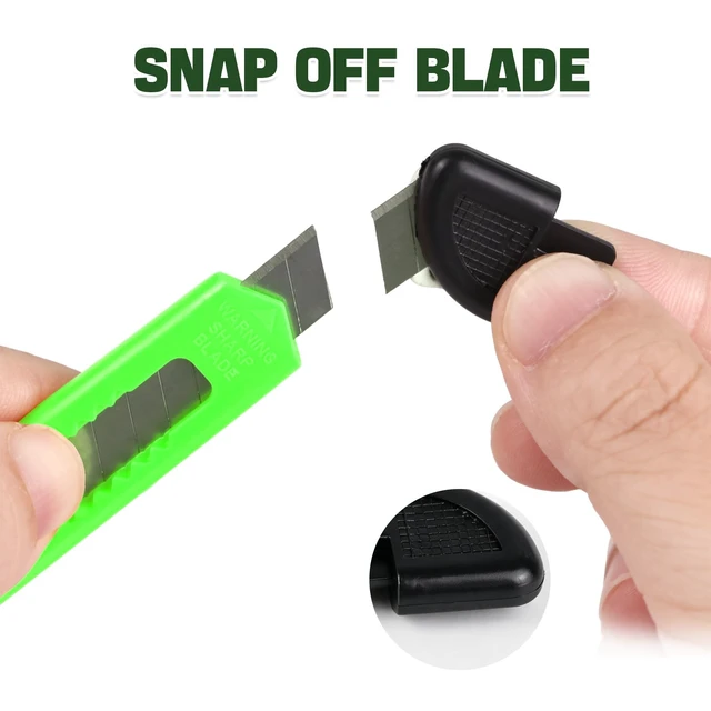 Alt view image 4 of 7 - Htaexpu 4-Pack 3rd Gen Retractable Box Cutter Knife, Utility Knives with Razor Blade Opener, Small Work Knife