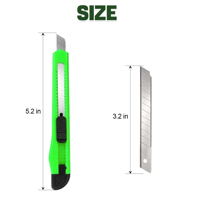 Alt view image 5 of 7 - Htaexpu 4-Pack 3rd Gen Retractable Box Cutter Knife, Utility Knives with Razor Blade Opener, Small Work Knife