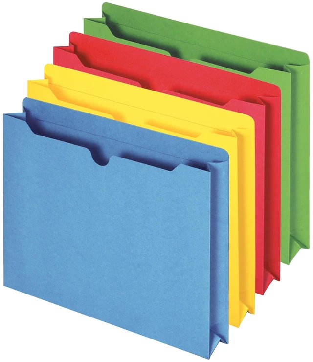 Main image of Pendaflex Reinforced 2" Expansion File Jackets, Letter Size, 10-Pack, Assorted Colors