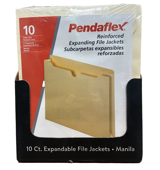 Alt view image 3 of 5 - Pendaflex File Jacket, Letter Size, 2", Manila, 10-Pack