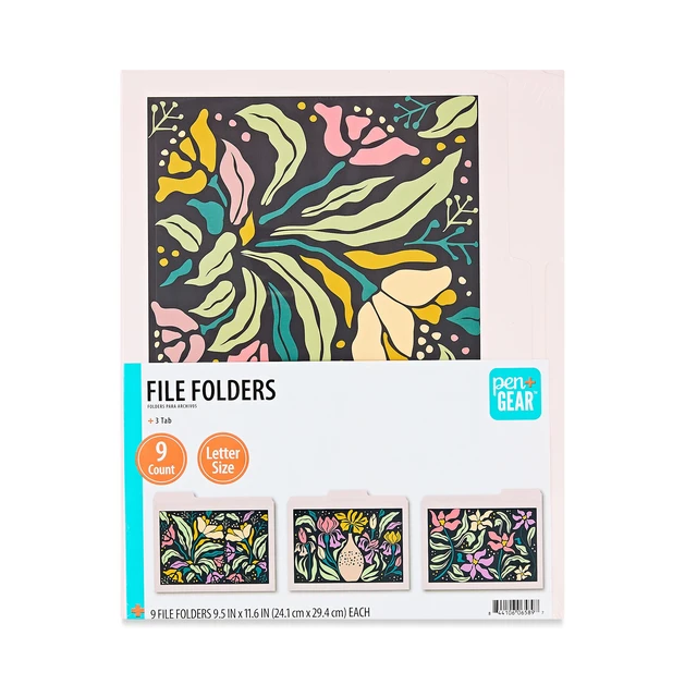 Alt view image 5 of 6 - Pen+Gear 3-Tab File Folders Letter Size Floral Multicolor 9 Count (2 Pack) 9.5in x 11.6in