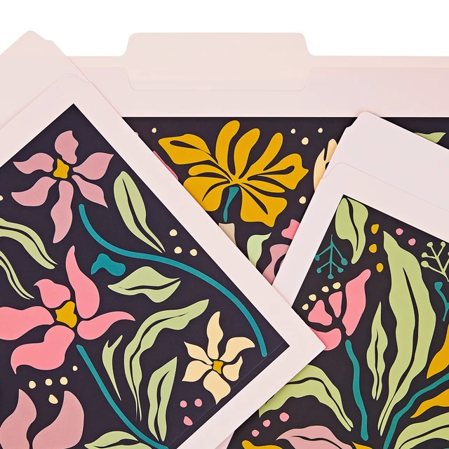 Alt view image 2 of 6 - Pen+Gear 3-Tab File Folders Letter Size Floral Multicolor 9 Count (2 Pack) 9.5in x 11.6in