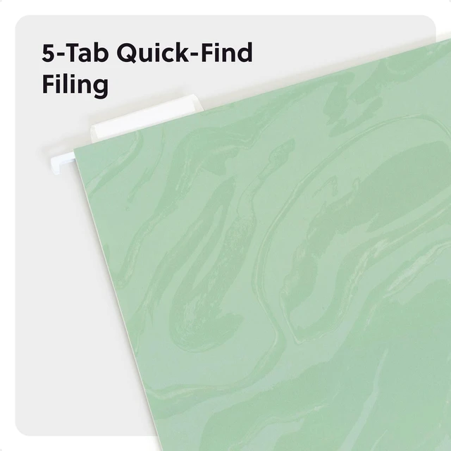 Alt view image 6 of 6 - U Brands Fashion Hanging File Folders, Set of 6, Soft Marble, Letter Size