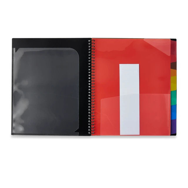 Alt view image 3 of 6 - Pen+Gear 12-Pocket Spiral Poly File Organizer, Black