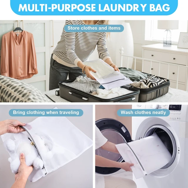 Alt view image 7 of 7 - Mesh Laundry Bags 3 Pack, 3 Sizes (Large, Medium, Small) for Delicates, Lingerie, Garment Washing