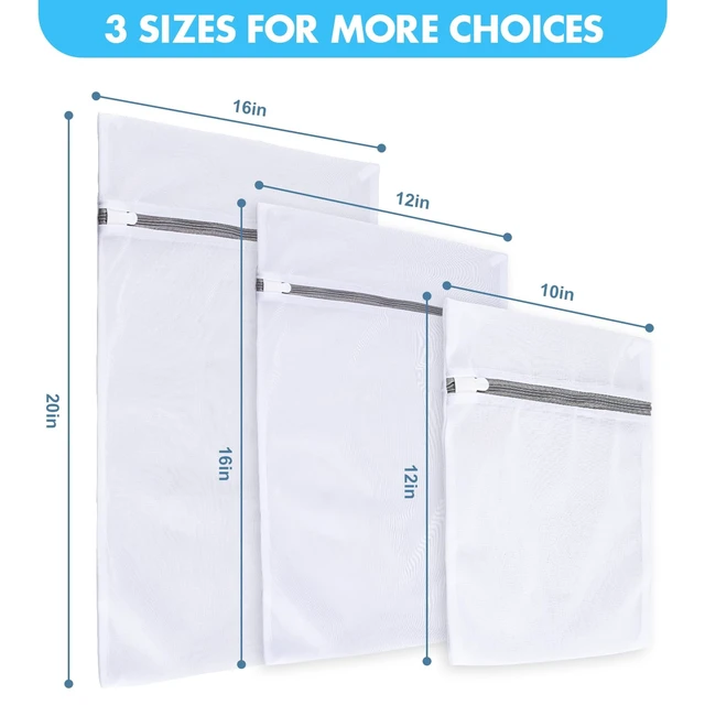 Alt view image 4 of 7 - Mesh Laundry Bags 3 Pack, 3 Sizes (Large, Medium, Small) for Delicates, Lingerie, Garment Washing