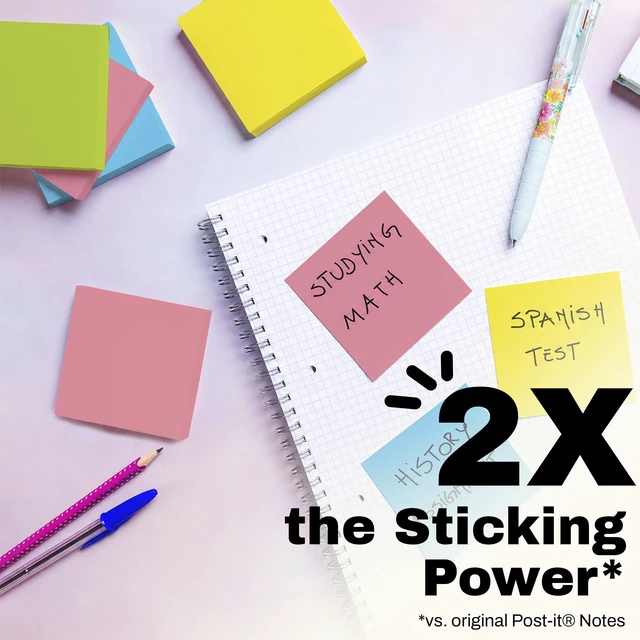 Alt view image 3 of 7 - Post-it Super Sticky Notes 3x3in Neon Fizz 3 Pads 45 Sheets/Pad