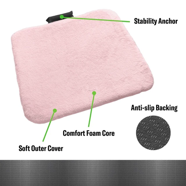 Alt view image 2 of 6 - Auto Drive Plush Seat Cushion Pink, Universal Fit for Cars, Trucks, SUVs, Sedans