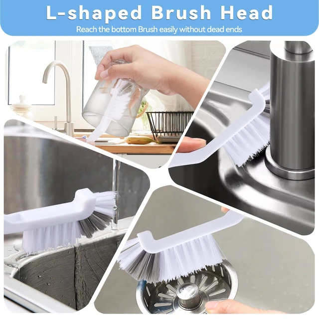 Alt view image 4 of 6 - 13 Pcs Crevice Cleaning Brushes, Hard Bristle Scrub Brushes for Kitchen, Bathroom, Corner, Sink, Cup, Bottle Cleaning