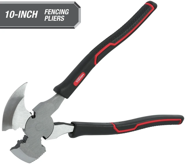 Main image of Hyper Tough 10-inch Demolition and Fencing Pliers with Soft Grip Handles