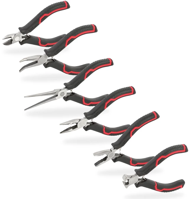 Main image of Hyper Tough 6-Piece Mini Pliers Set with Soft Grip Handles