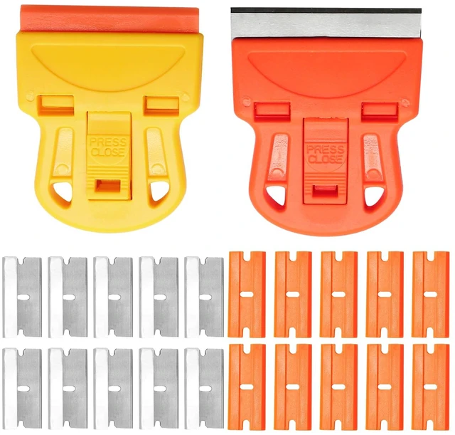 Main image of 2 Sets Razor Blade Scrapers with Plastic Scraper Tool