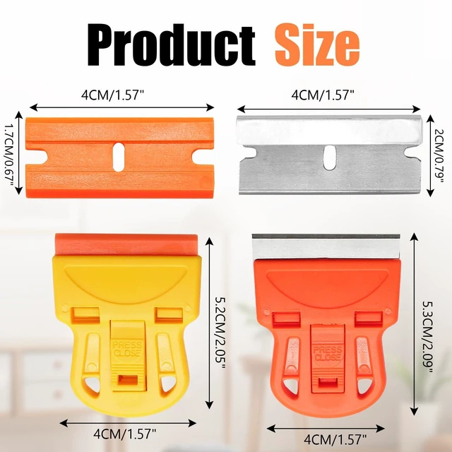 Alt view image 5 of 7 - 2 Sets Razor Blade Scrapers with Plastic Scraper Tool