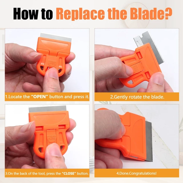 Alt view image 2 of 7 - 2 Sets Razor Blade Scrapers with Plastic Scraper Tool