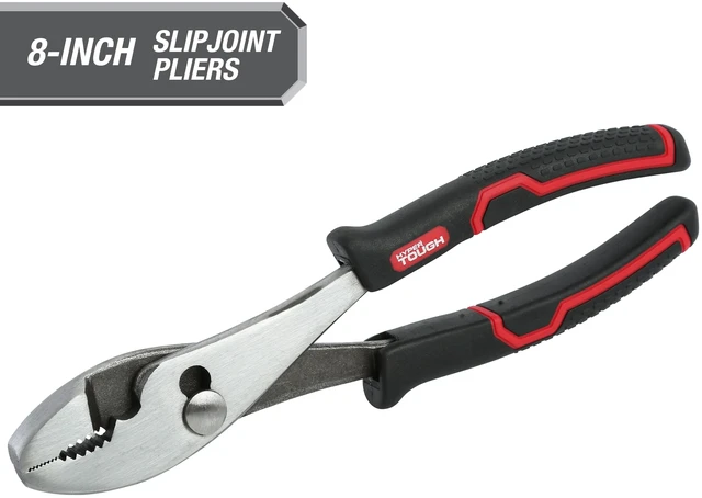 Main image of Hyper Tough 5174V 8-Inch Slip Joint Pliers with Ergonomic Comfort Grips, Black