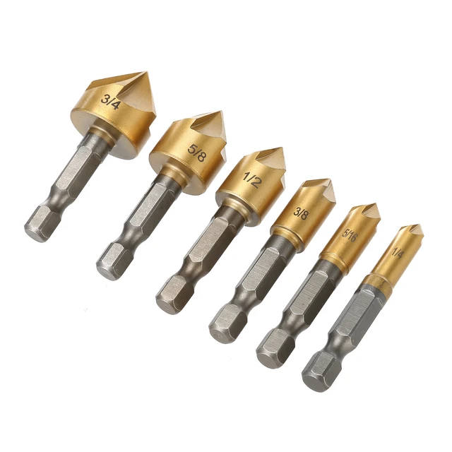 Alt view image 6 of 6 - Hyper Tough 6 Piece Countersink Bit Set