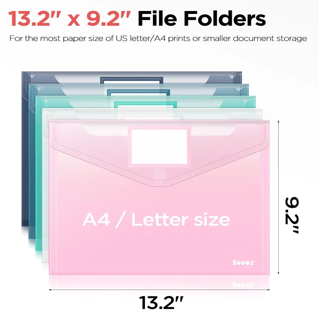Alt view image 5 of 6 - Sooez 10-Pack Plastic Envelopes and File Folders, Clear