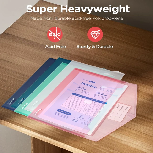 Alt view image 4 of 6 - Sooez 10-Pack Plastic Envelopes and File Folders, Clear