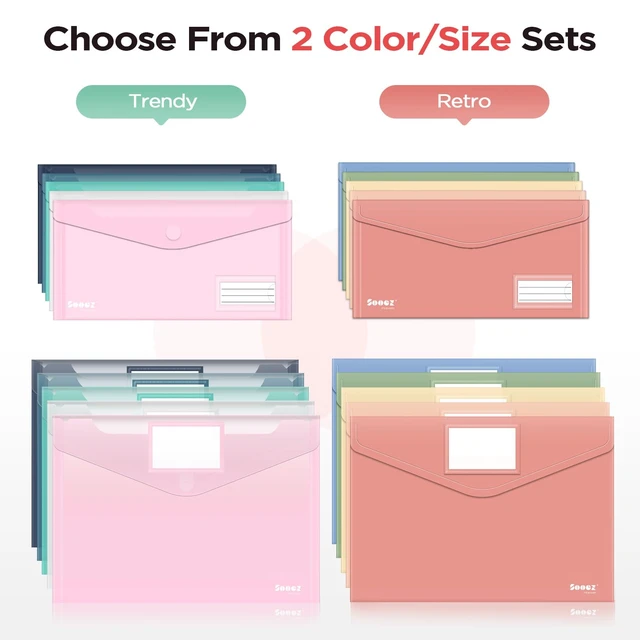 Alt view image 6 of 6 - Sooez 10-Pack Plastic Envelopes and File Folders, Clear