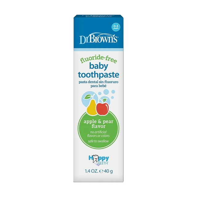 Alt view image 2 of 6 - Dr. Brown's Fluoride-Free Baby Toothpaste, Apple Pear, 1-Pack