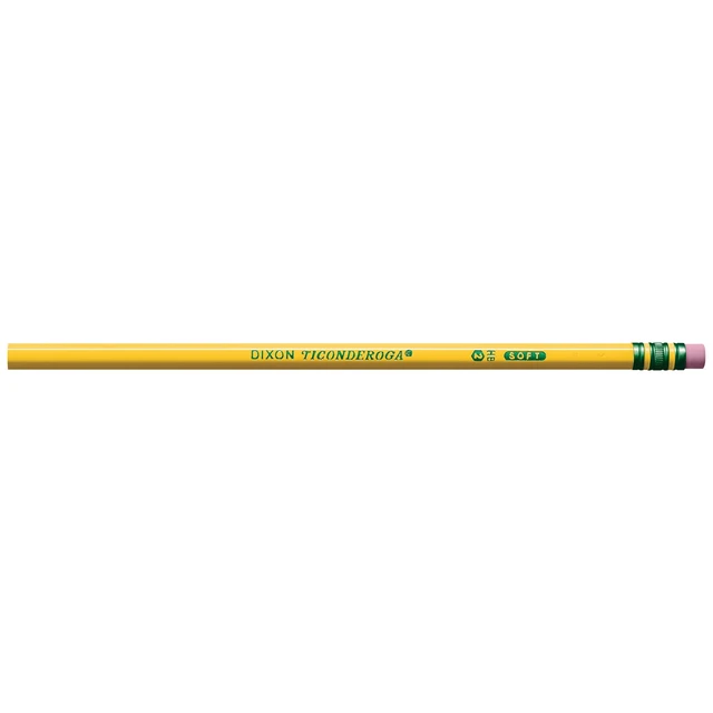 Alt view image 2 of 5 - Ticonderoga Wood-Cased Pencils, Unsharpened, 2 HB Soft, Yellow, 24 Count