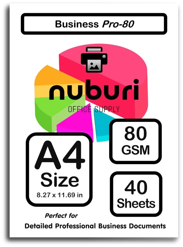 Main image of Nuburi A4 Size Printer Paper 80gsm 21lb 40 Sheets