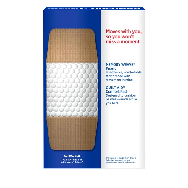 Alt view image 2 of 7 - BAND-AID Flexible Fabric Adhesive Bandages, Extra Large, 10 Count