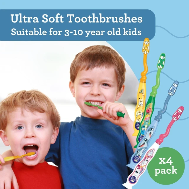 Alt view image 2 of 6 - GuruNanda Kids Toothbrush with Suction Cup and Tongue Cleaner, 4 Count, Ages 3+