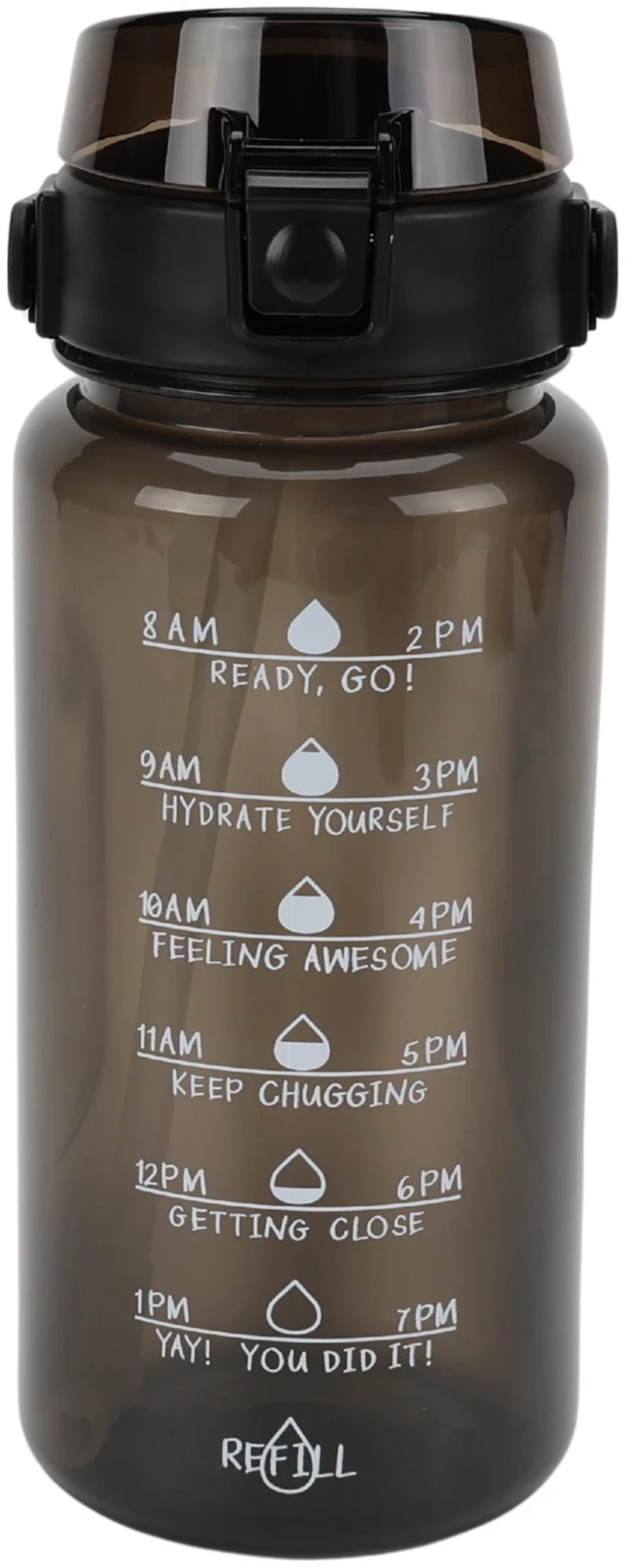 Main image of Mainstays 48 oz Black Polypropylene Water Bottle with Handle and Built-in Phone Holder