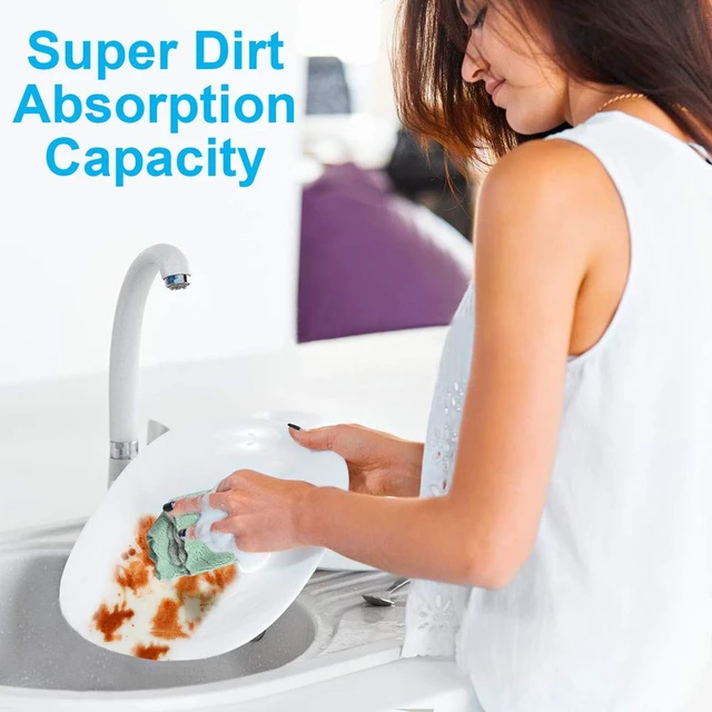 Alt view image 2 of 7 - OstWony 12PCS 10x6in Kitchen Towels Dish Cloths Reusable Cleaning Rags