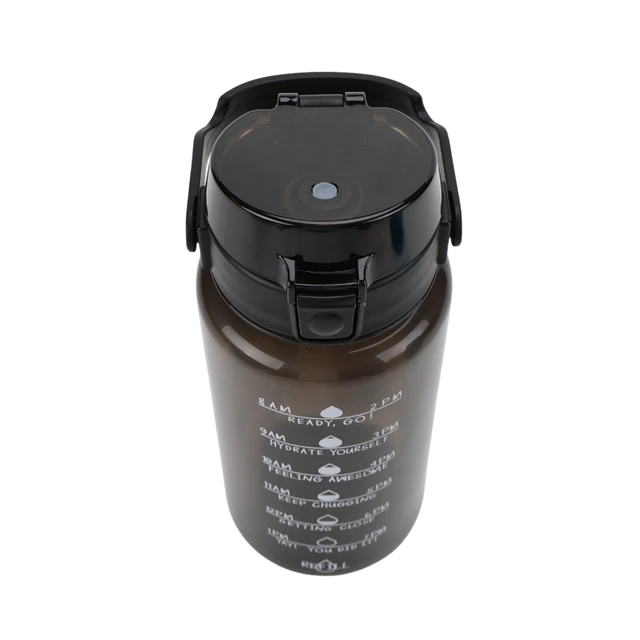 Alt view image 3 of 6 - Mainstays 48 oz Black Polypropylene Water Bottle with Handle and Built-in Phone Holder