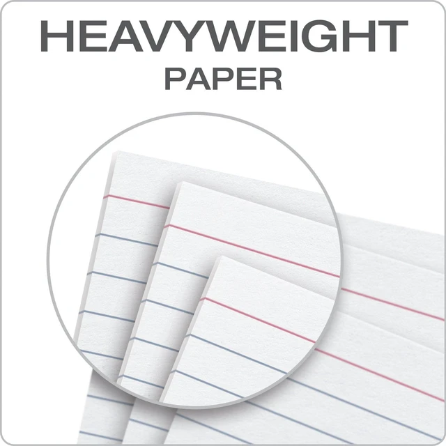 Alt view image 2 of 6 - Oxford 63500 Heavyweight Ruled Index Cards, 3" x 5", White, 100 Pack