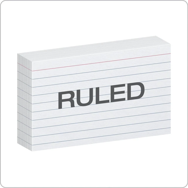 Alt view image 3 of 6 - Oxford 63500 Heavyweight Ruled Index Cards, 3" x 5", White, 100 Pack