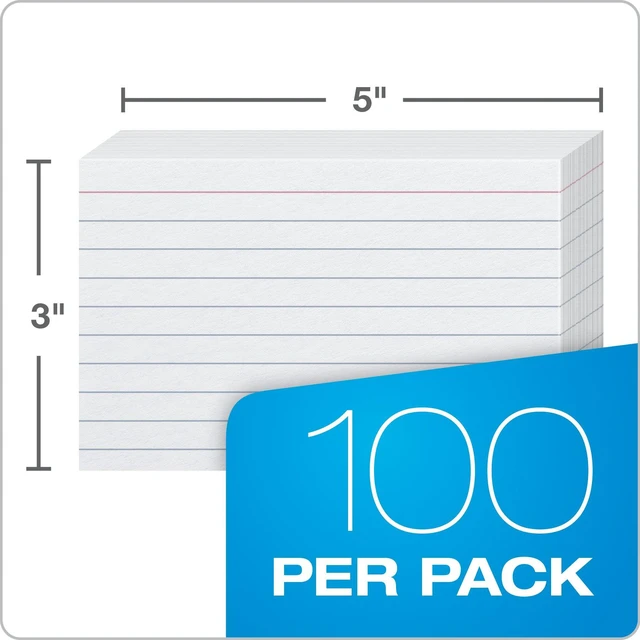 Alt view image 5 of 6 - Oxford 63500 Heavyweight Ruled Index Cards, 3" x 5", White, 100 Pack