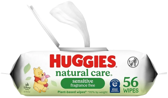 Main image of Huggies Natural Care Sensitive Baby Wipes Unscented, 1 Pack of 56 Wipes