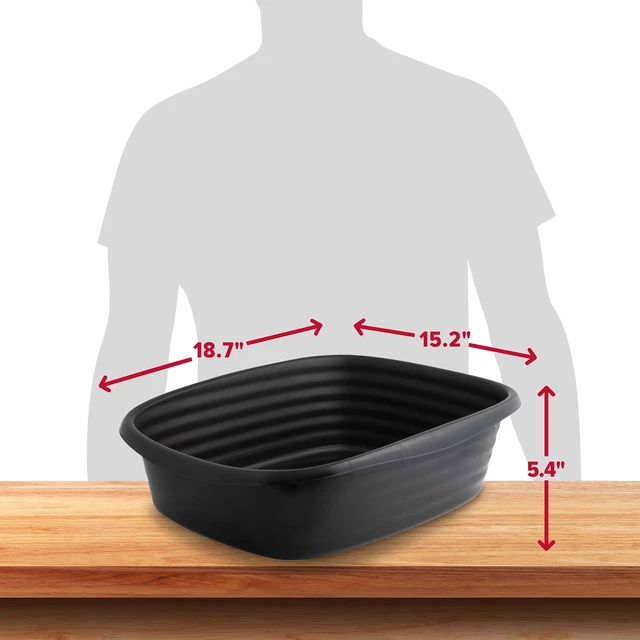 Alt view image 2 of 6 - Arm & Hammer Simply Recycled Plastic Open Top Cat Litter Box, Large, Black
