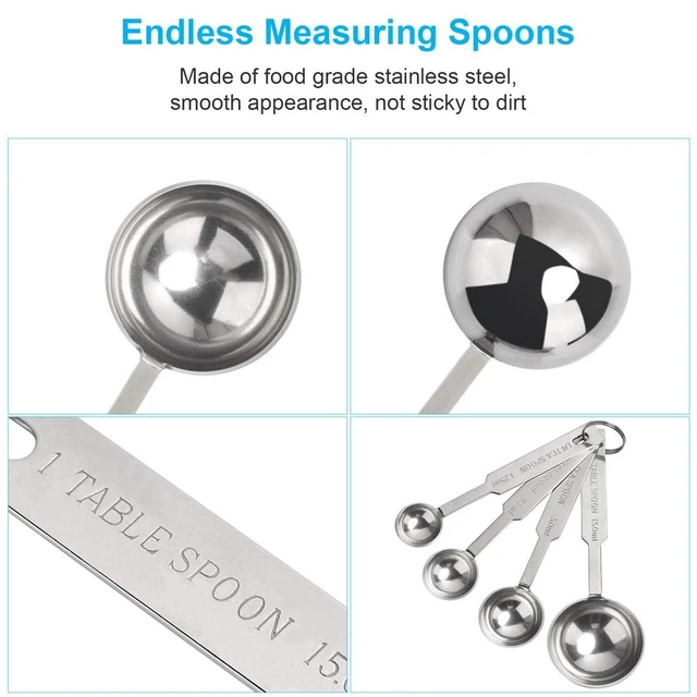 Alt view image 2 of 6 - OstWony 5-Piece Measuring Spoons Set, Includes 1/8, 1/4, 1/2, 1 tsp, 1 tbsp